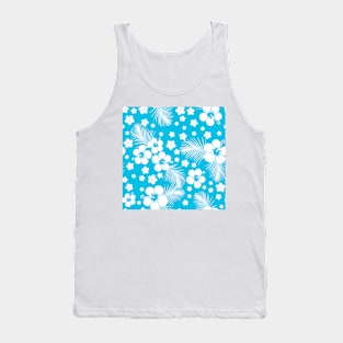 Hawaiian Hibiscus Aqua Tank Top